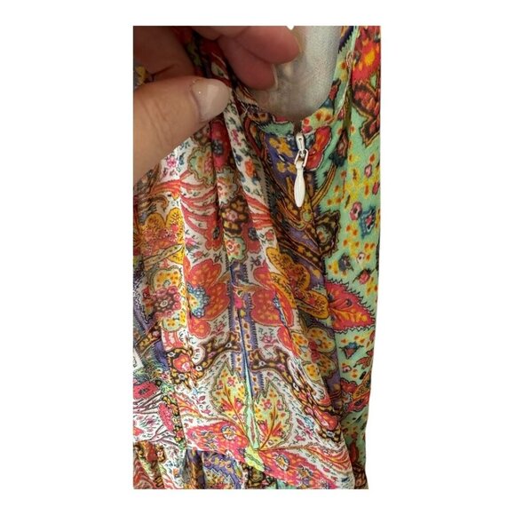 Brooks Brothers Red Fleece Dress Women 12 Multicolor Floral Fit And Flare Boho - Picture 5 of 11
